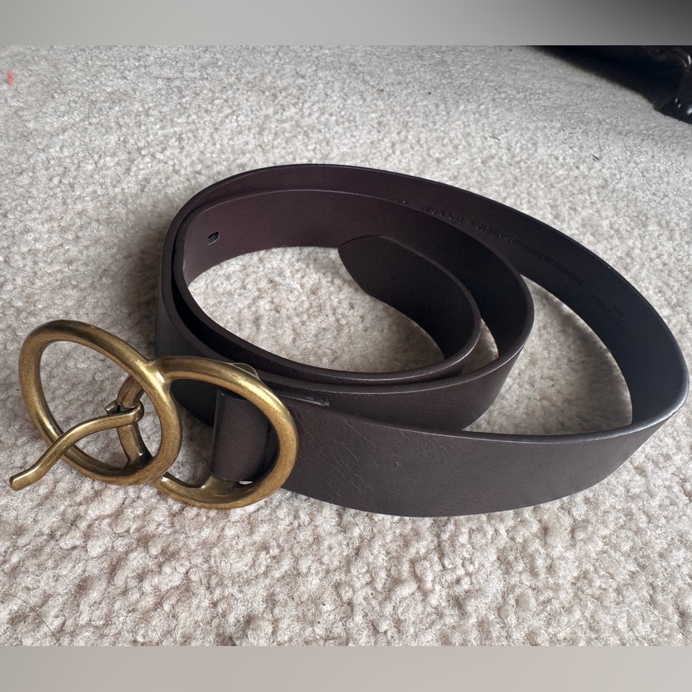 Banana Republic Brown Goldtone Double O-Ring Belt Large